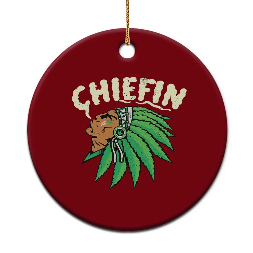 Chiefin Weed Smoking Ceramic Ornament Funny 420 Cannabis Pot THC Smoker TS02 1pc Red Print Your Wear