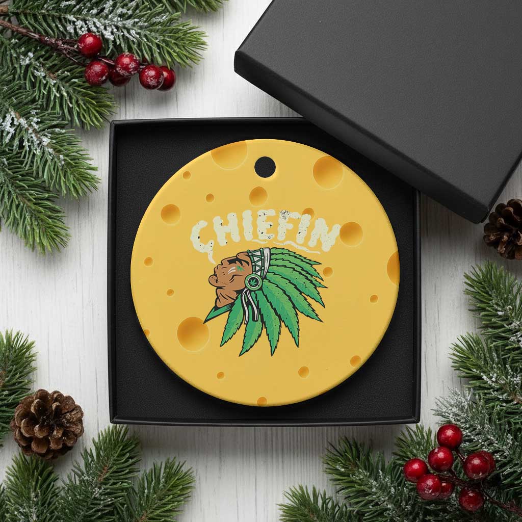 Chiefin Weed Smoking Ceramic Ornament Funny 420 Cannabis Pot THC Smoker TS02 1pc Yellow Cheese Print Your Wear