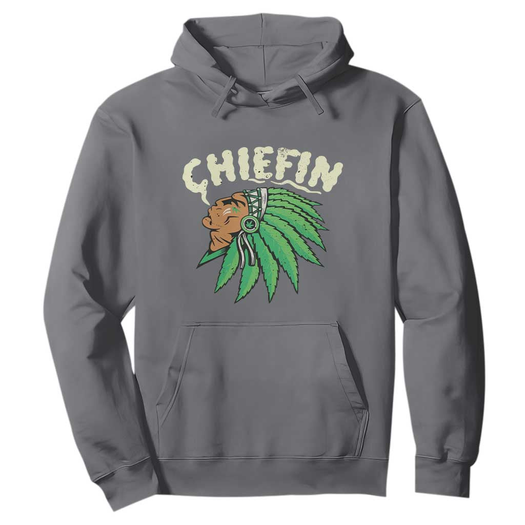 Chiefin Weed Smoking Hoodie Funny 420 Cannabis Pot THC Smoker TS02 Charcoal Print Your Wear