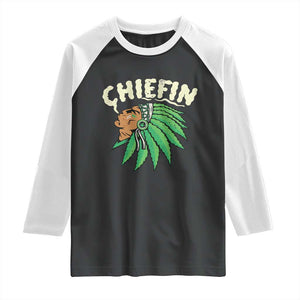 Chiefin Weed Smoking Raglan Shirt Funny 420 Cannabis Pot THC Smoker TS02 Black White Print Your Wear
