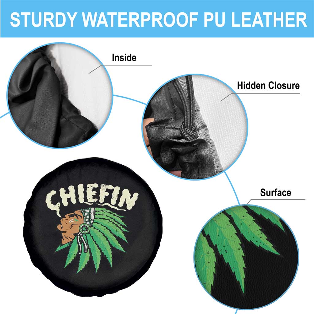 Chiefin Weed Smoking Spare Tire Cover Funny 420 Cannabis Pot THC Smoker TS02 Print Your Wear