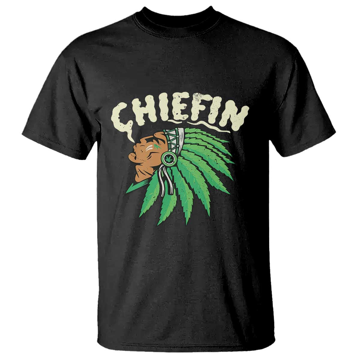 Chiefin Weed Smoking T Shirt Funny 420 Cannabis Pot THC Smoker TS02 Black Print Your Wear