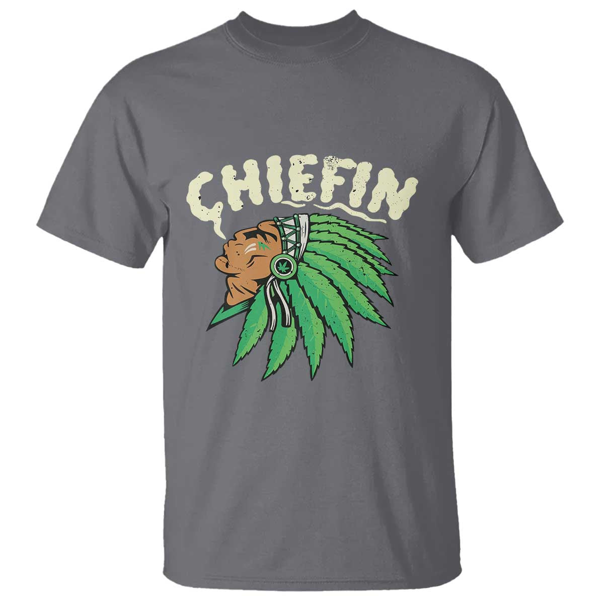 Chiefin Weed Smoking T Shirt Funny 420 Cannabis Pot THC Smoker TS02 Charcoal Print Your Wear