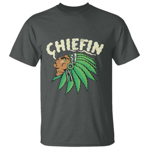 Chiefin Weed Smoking T Shirt Funny 420 Cannabis Pot THC Smoker TS02 Dark Heather Print Your Wear