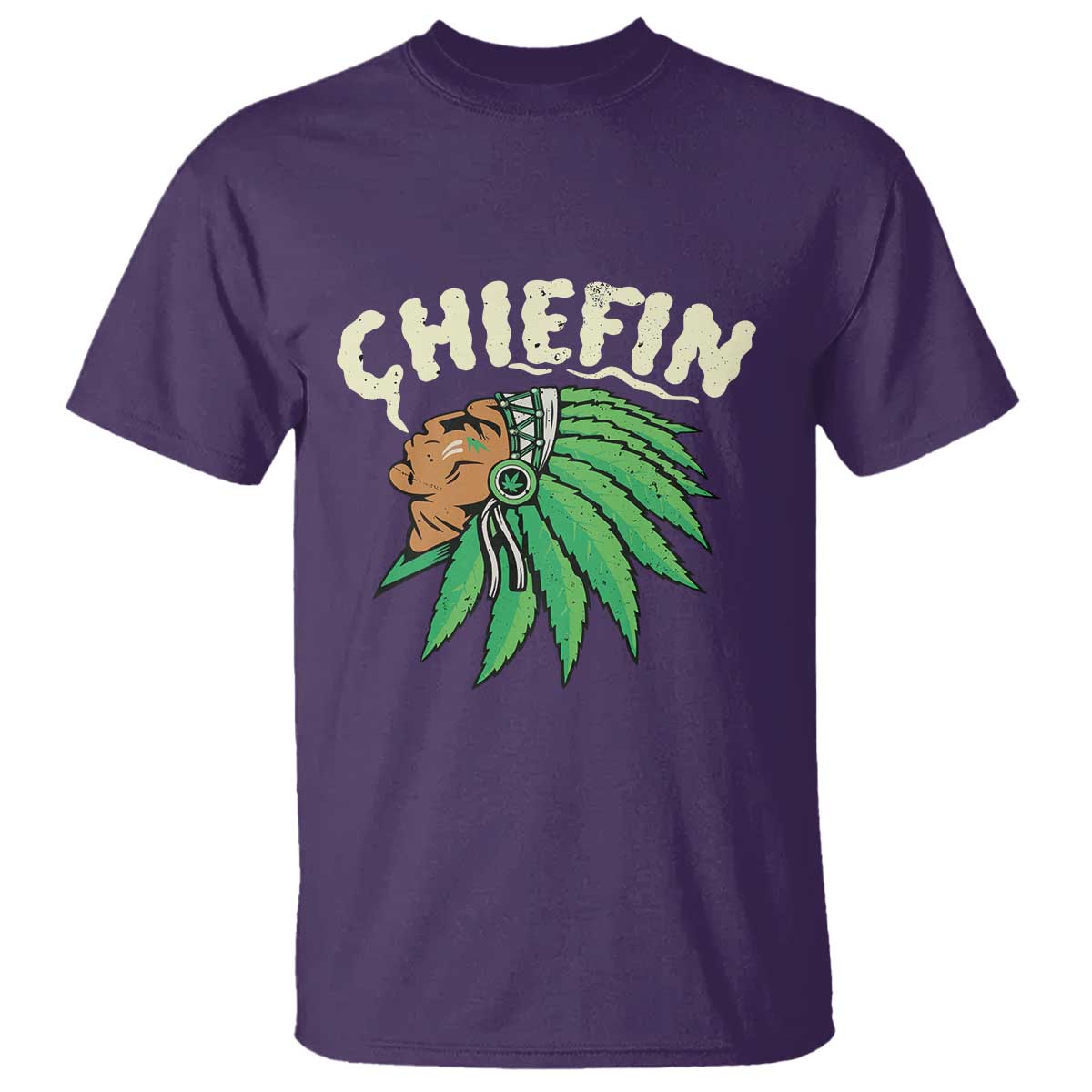 Chiefin Weed Smoking T Shirt Funny 420 Cannabis Pot THC Smoker TS02 Purple Print Your Wear