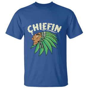 Chiefin Weed Smoking T Shirt Funny 420 Cannabis Pot THC Smoker TS02 Royal Blue Print Your Wear