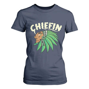 Chiefin Weed Smoking T Shirt For Women Funny 420 Cannabis Pot THC Smoker TS02 Navy Print Your Wear
