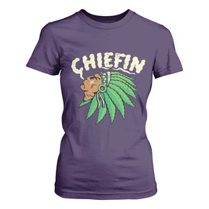 Chiefin Weed Smoking T Shirt For Women Funny 420 Cannabis Pot THC Smoker TS02 Purple Print Your Wear