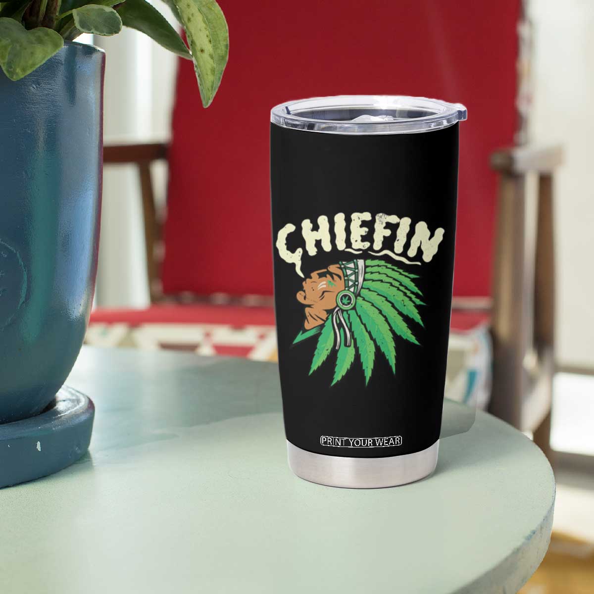 Chiefin Weed Smoking Tumbler Cup Funny 420 Cannabis Pot THC Smoker TS02 Print Your Wear