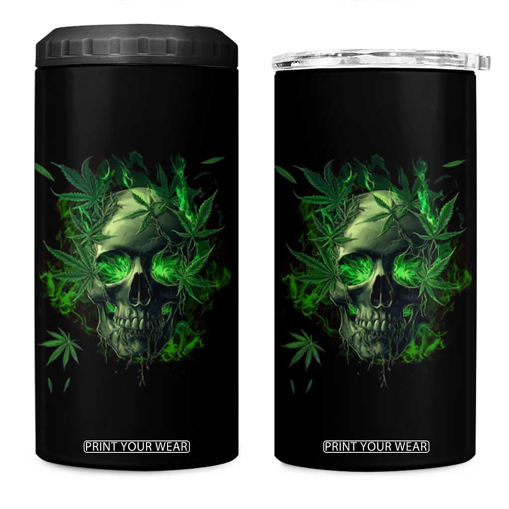 Marijuana Skull 4 in 1 Can Cooler Tumbler Smoke Weed Cannabis 420 Pot Leaf TS02 One Size: 16 oz Black Print Your Wear