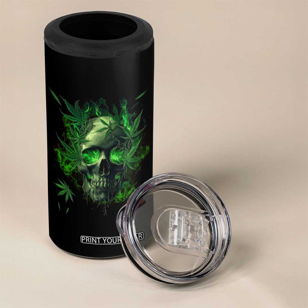Marijuana Skull 4 in 1 Can Cooler Tumbler Smoke Weed Cannabis 420 Pot Leaf TS02 Print Your Wear