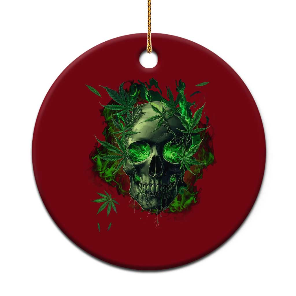 Marijuana Skull Ceramic Ornament Smoke Weed Cannabis 420 Pot Leaf TS02 1pc Red Print Your Wear