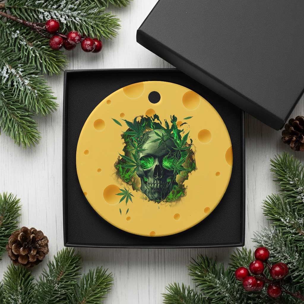 Marijuana Skull Ceramic Ornament Smoke Weed Cannabis 420 Pot Leaf TS02 1pc Yellow Cheese Print Your Wear