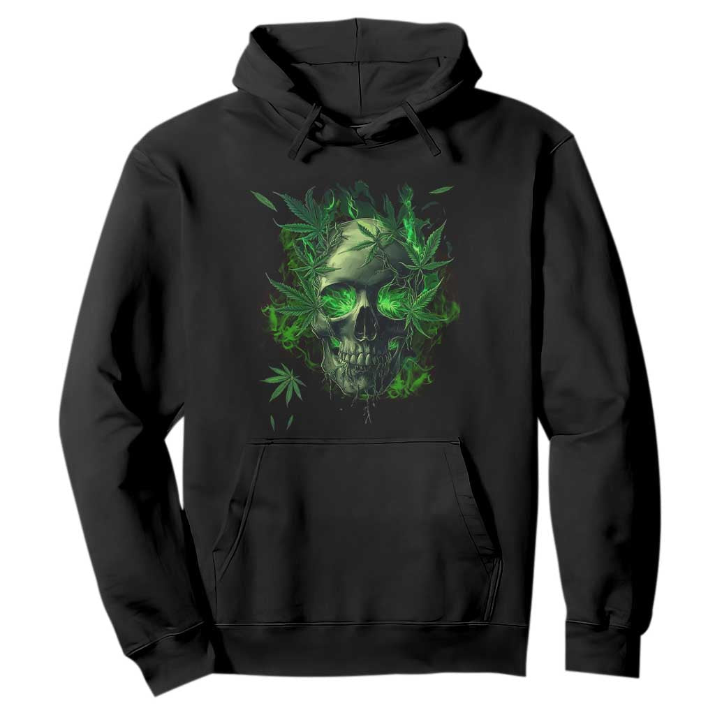 Marijuana Skull Hoodie Smoke Weed Cannabis 420 Pot Leaf TS02 Black Print Your Wear
