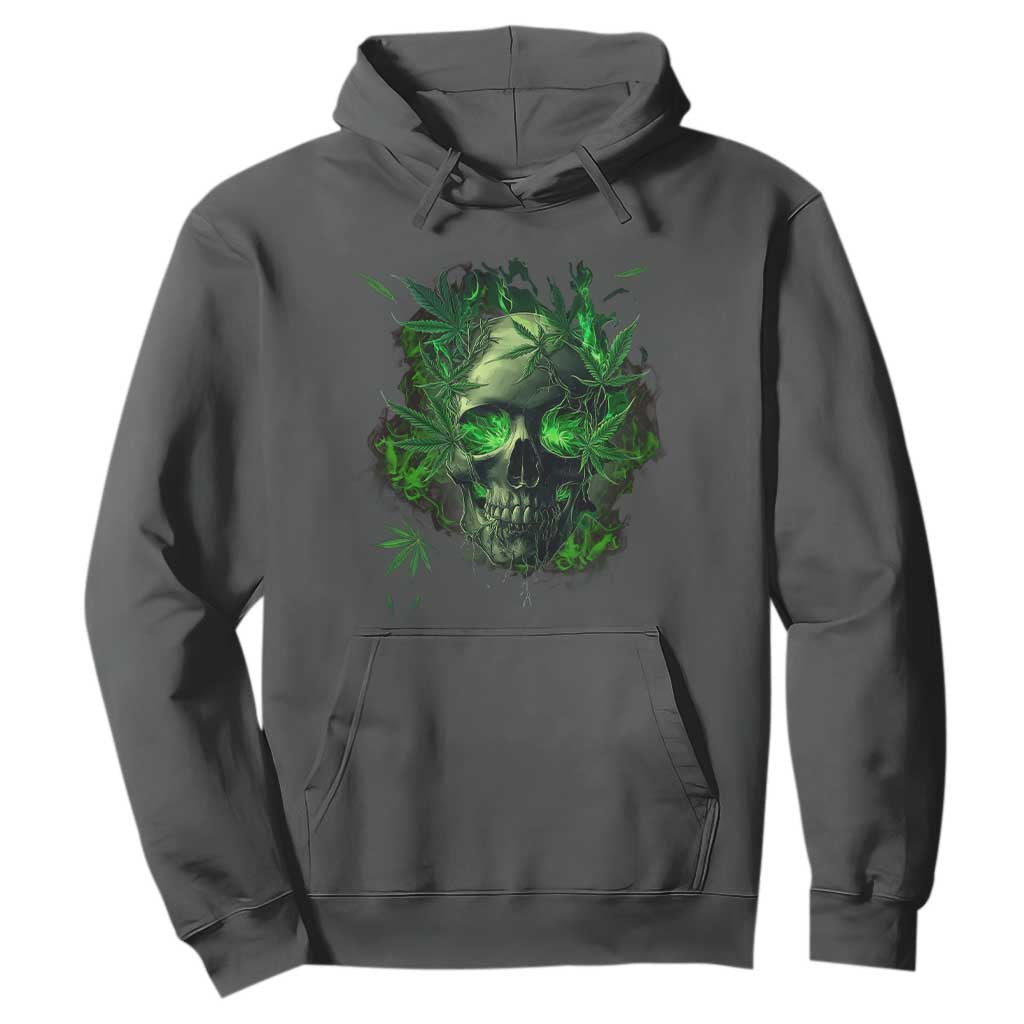 Marijuana Skull Hoodie Smoke Weed Cannabis 420 Pot Leaf TS02 Dark Heather Print Your Wear