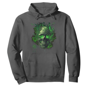 Marijuana Skull Hoodie Smoke Weed Cannabis 420 Pot Leaf TS02 Dark Heather Print Your Wear