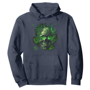 Marijuana Skull Hoodie Smoke Weed Cannabis 420 Pot Leaf TS02 Navy Print Your Wear