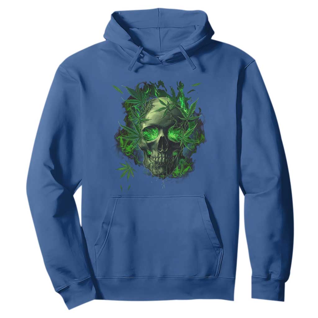 Marijuana Skull Hoodie Smoke Weed Cannabis 420 Pot Leaf TS02 Royal Blue Print Your Wear