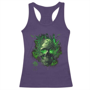 Marijuana Skull Racerback Tank Top Smoke Weed Cannabis 420 Pot Leaf TS02 Purple Print Your Wear