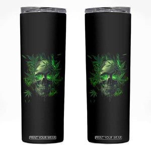 Marijuana Skull Skinny Tumbler Smoke Weed Cannabis 420 Pot Leaf TS02 Black Print Your Wear