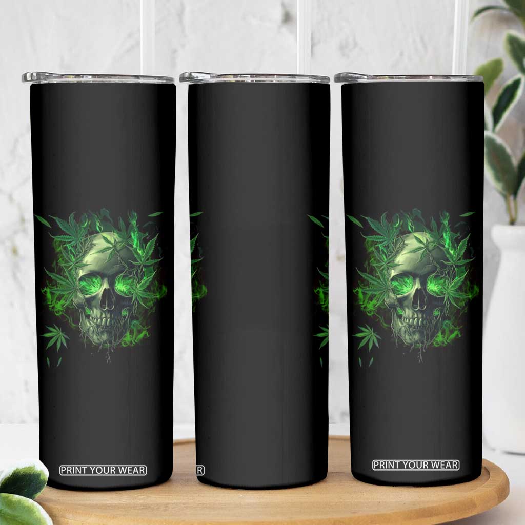 Marijuana Skull Skinny Tumbler Smoke Weed Cannabis 420 Pot Leaf TS02 Print Your Wear