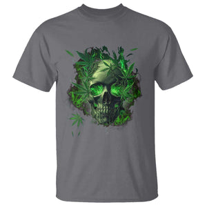 Marijuana Skull T Shirt Smoke Weed Cannabis 420 Pot Leaf TS02 Charcoal Print Your Wear