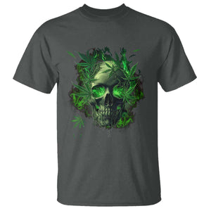 Marijuana Skull T Shirt Smoke Weed Cannabis 420 Pot Leaf TS02 Dark Heather Print Your Wear