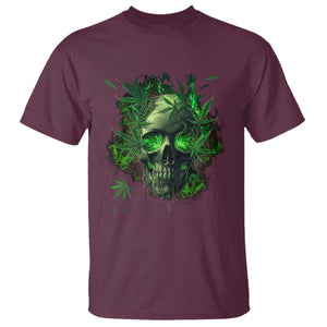 Marijuana Skull T Shirt Smoke Weed Cannabis 420 Pot Leaf TS02 Maroon Print Your Wear