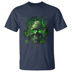 Marijuana Skull T Shirt Smoke Weed Cannabis 420 Pot Leaf TS02 Navy Print Your Wear