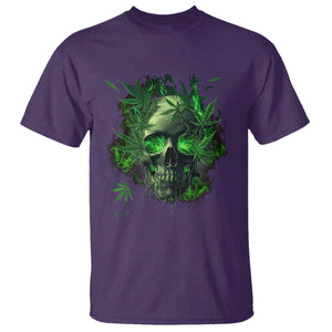 Marijuana Skull T Shirt Smoke Weed Cannabis 420 Pot Leaf TS02 Purple Print Your Wear