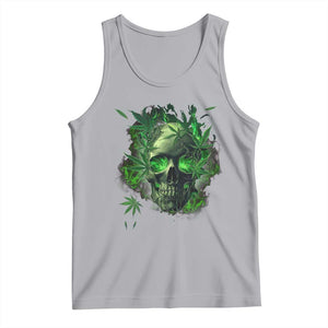 Marijuana Skull Tank Top Smoke Weed Cannabis 420 Pot Leaf TS02 Athletic Heather Print Your Wear