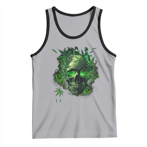 Marijuana Skull Tank Top Smoke Weed Cannabis 420 Pot Leaf TS02 Athletic Heather Black Print Your Wear
