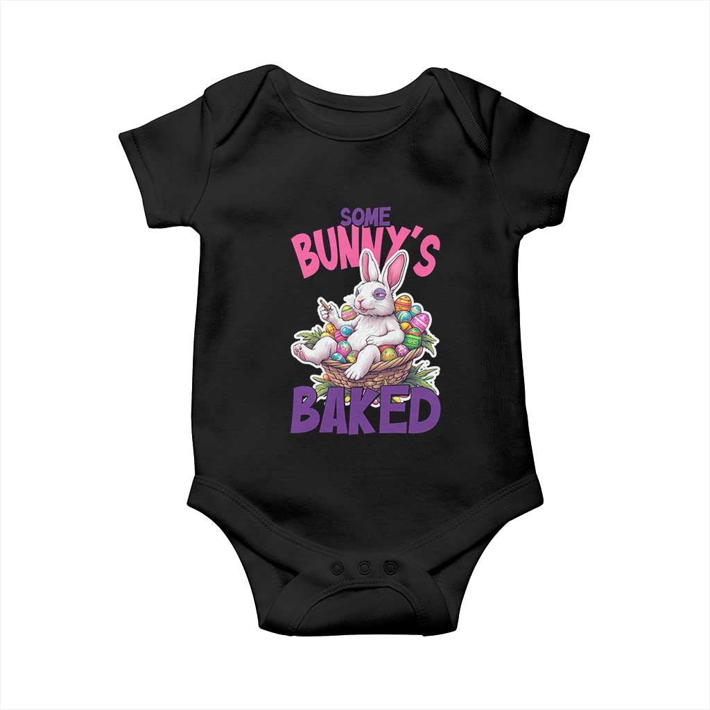 Happy 420 Easter Baby Onesie Bunny Funny Weed Smoking Rabbit Cannabis 4/20 Day TS02 Black Print Your Wear