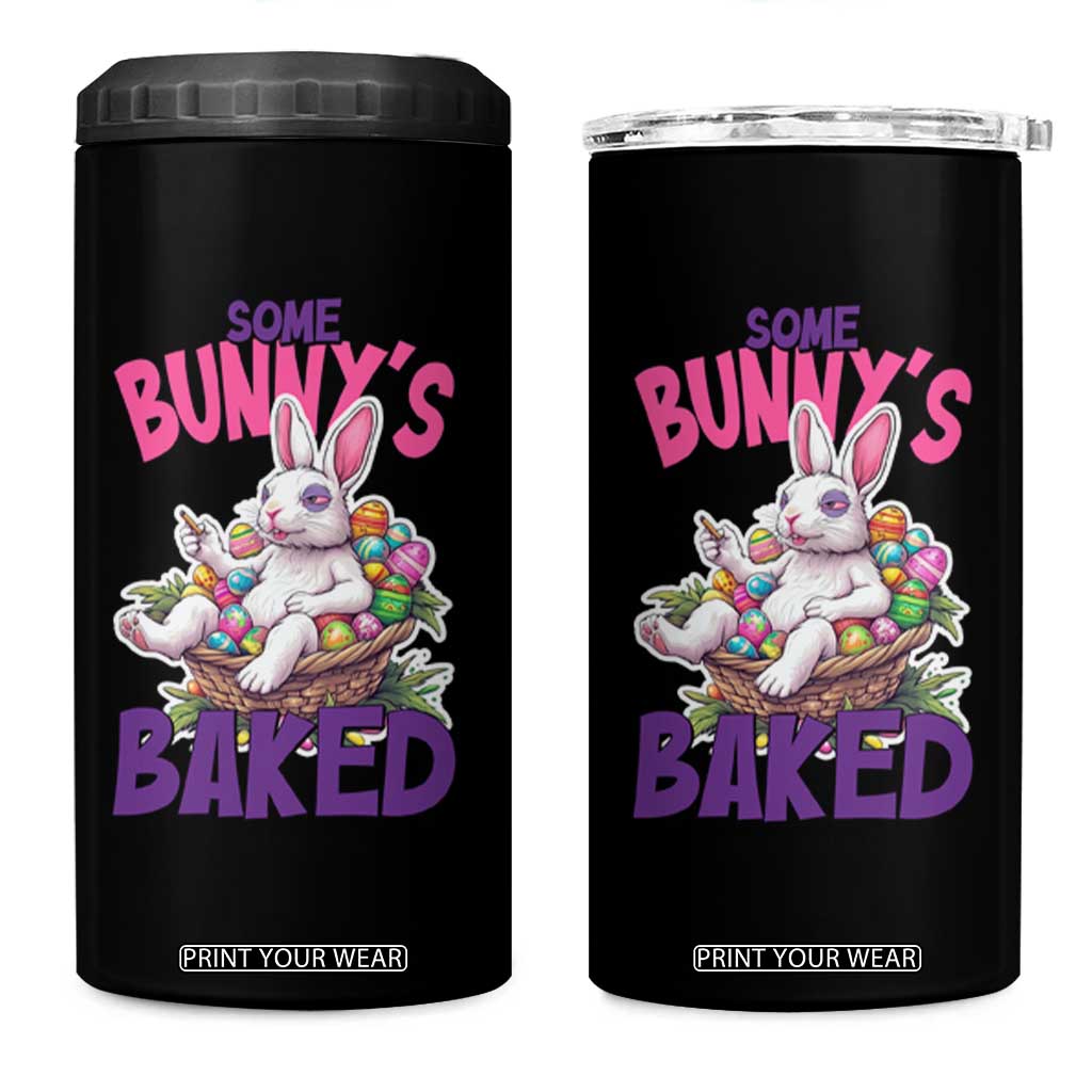 Happy 420 Easter 4 in 1 Can Cooler Tumbler Bunny Funny Weed Smoking Rabbit Cannabis 4/20 Day TS02 One Size: 16 oz Black Print Your Wear