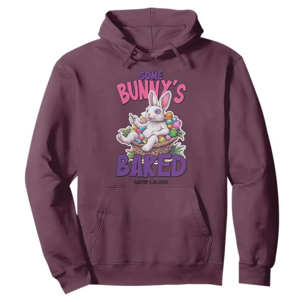 Happy 420 Easter Hoodie Bunny Funny Weed Smoking Rabbit Cannabis 4/20 Day TS02 Maroon Print Your Wear