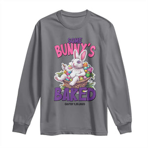 Happy 420 Easter Long Sleeve Shirt Bunny Funny Weed Smoking Rabbit Cannabis 4/20 Day TS02 Charcoal Print Your Wear