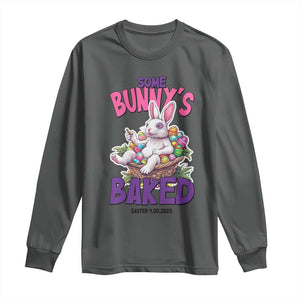 Happy 420 Easter Long Sleeve Shirt Bunny Funny Weed Smoking Rabbit Cannabis 4/20 Day TS02 Dark Heather Print Your Wear