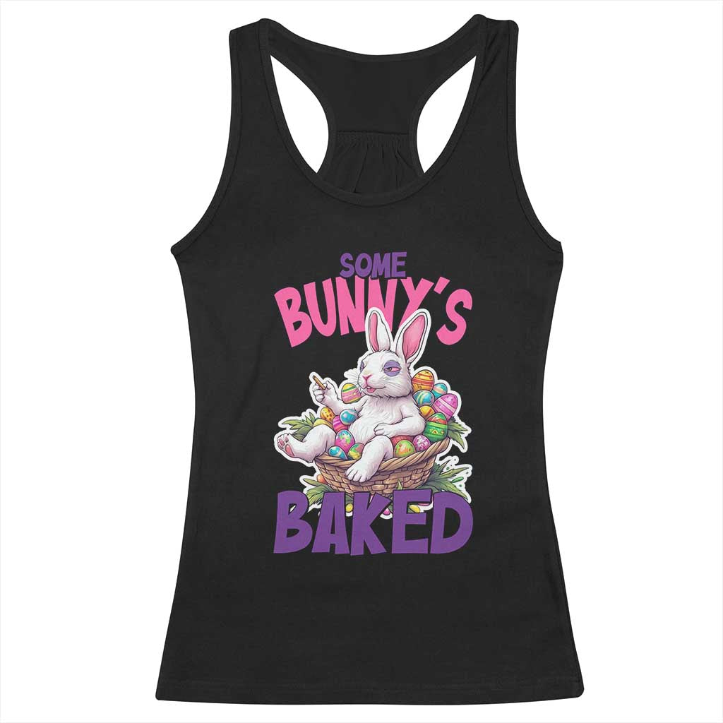 Happy 420 Easter Racerback Tank Top Bunny Funny Weed Smoking Rabbit Cannabis 4/20 Day TS02 Black Print Your Wear