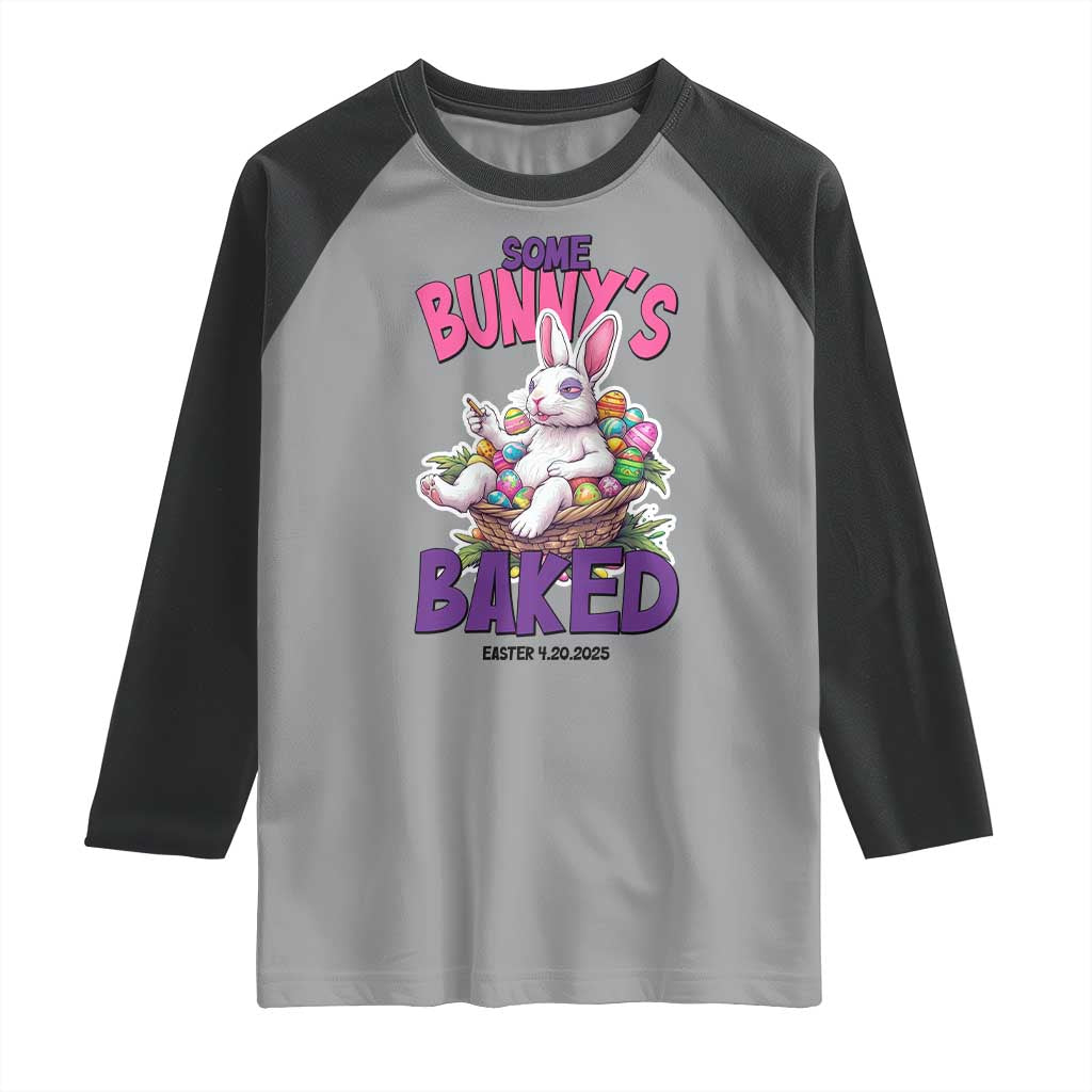 Happy 420 Easter Raglan Shirt Bunny Funny Weed Smoking Rabbit Cannabis 4/20 Day TS02 Sport Gray Black Print Your Wear