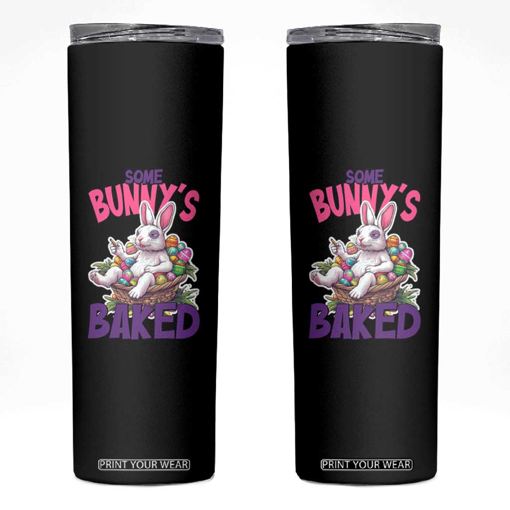 Happy 420 Easter Skinny Tumbler Bunny Funny Weed Smoking Rabbit Cannabis 4/20 Day TS02 Black Print Your Wear