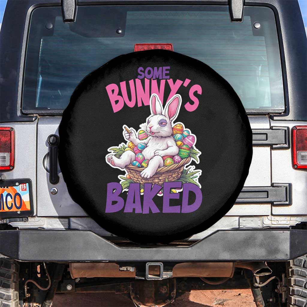 Happy 420 Easter Spare Tire Cover Bunny Funny Weed Smoking Rabbit Cannabis 4/20 Day TS02 No hole Black Print Your Wear