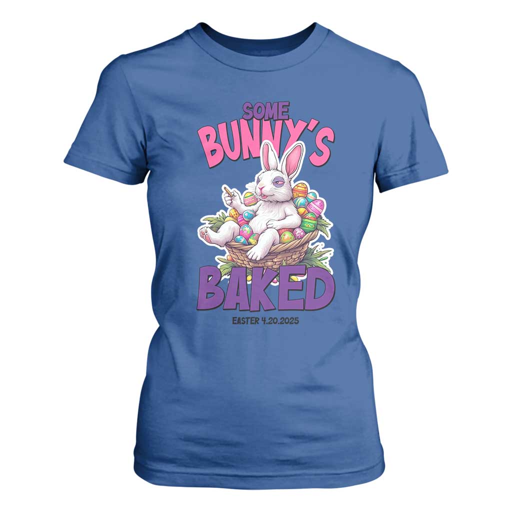 Happy 420 Easter T Shirt For Women Bunny Funny Weed Smoking Rabbit Cannabis 4/20 Day TS02 Royal Blue Print Your Wear
