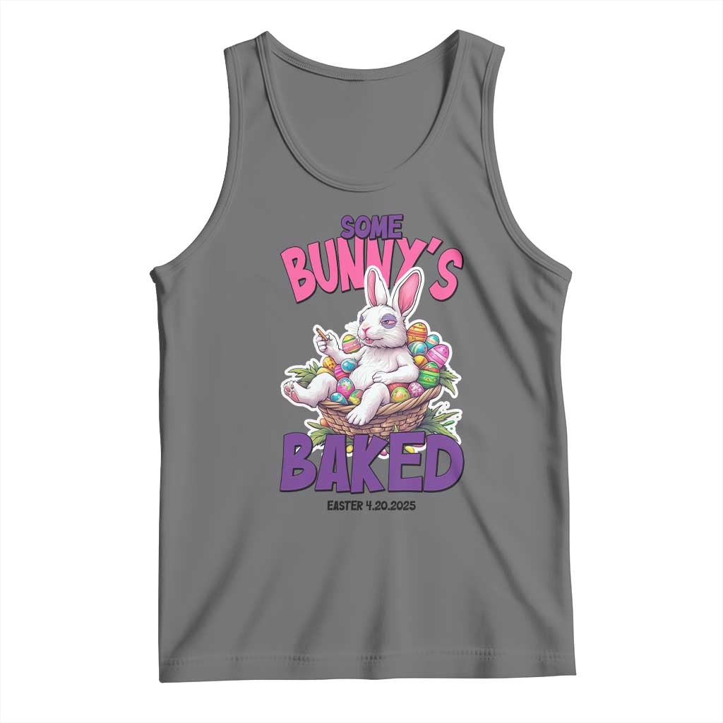 Happy 420 Easter Tank Top Bunny Funny Weed Smoking Rabbit Cannabis 4/20 Day TS02 Black Heather Print Your Wear