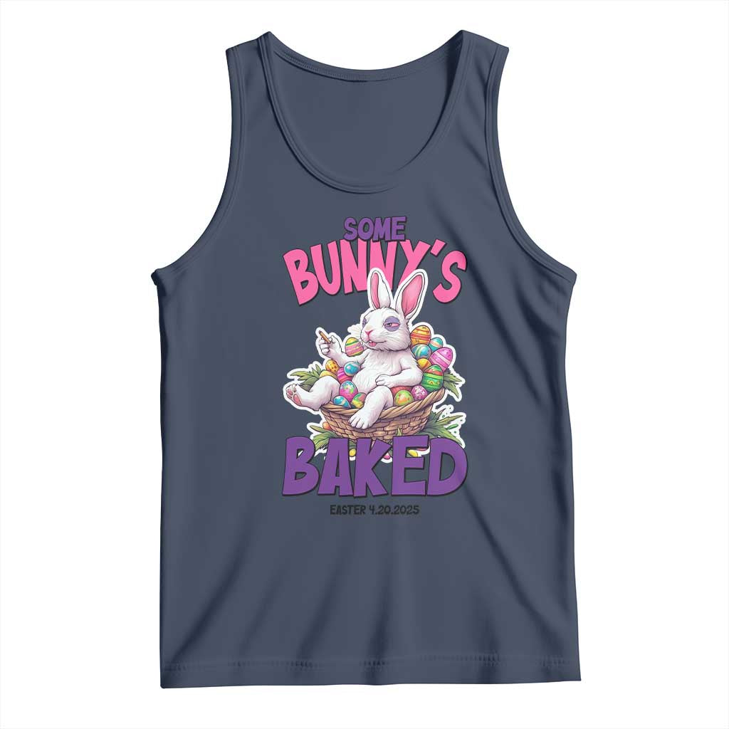 Happy 420 Easter Tank Top Bunny Funny Weed Smoking Rabbit Cannabis 4/20 Day TS02 Navy Print Your Wear