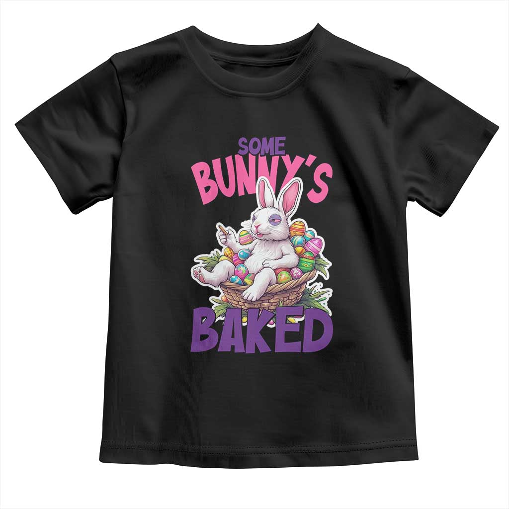 Happy 420 Easter Toddler T Shirt Bunny Funny Weed Smoking Rabbit Cannabis 4/20 Day TS02 Black Print Your Wear