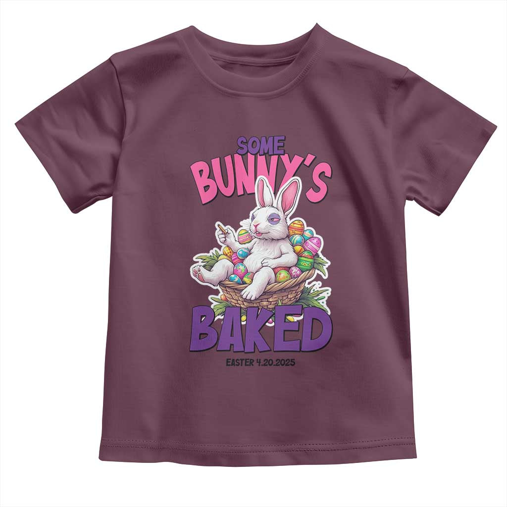 Happy 420 Easter Toddler T Shirt Bunny Funny Weed Smoking Rabbit Cannabis 4/20 Day TS02 Maroon Print Your Wear