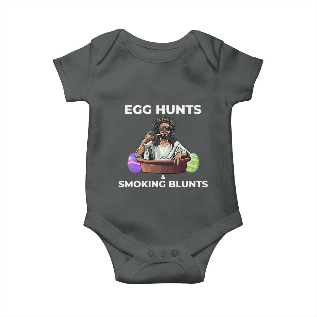 Happy 420 Easter Baby Onesie Blunt Stoner TS02 Dark Heather Print Your Wear