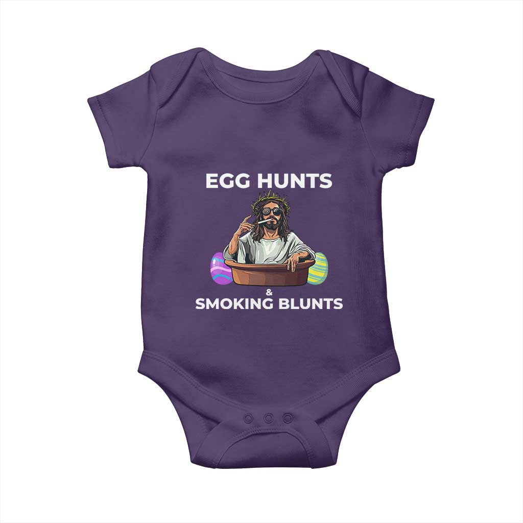 Happy 420 Easter Baby Onesie Blunt Stoner TS02 Purple Print Your Wear