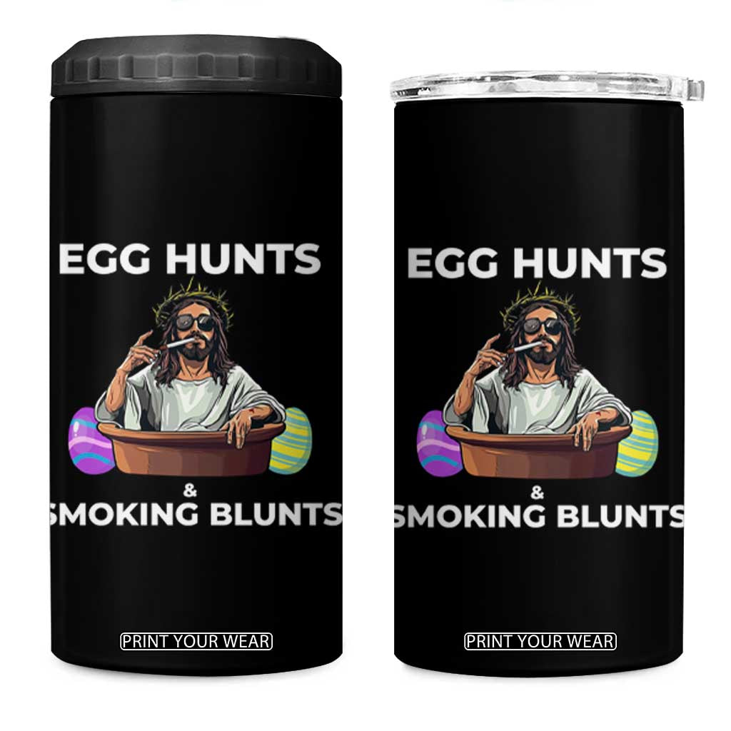 Happy 420 Easter 4 in 1 Can Cooler Tumbler Blunt Stoner TS02 One Size: 16 oz Black Print Your Wear