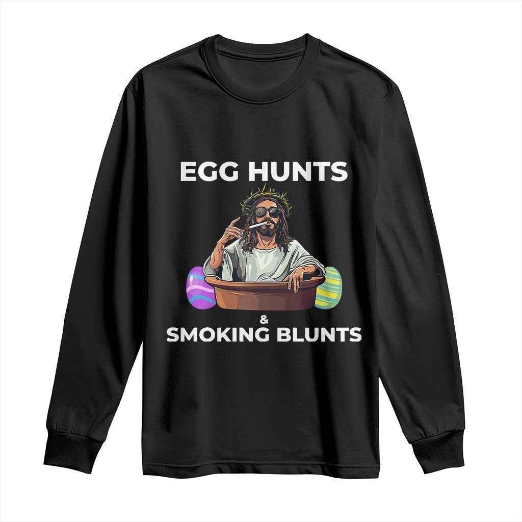 Happy 420 Easter Long Sleeve Shirt Blunt Stoner TS02 Black Print Your Wear